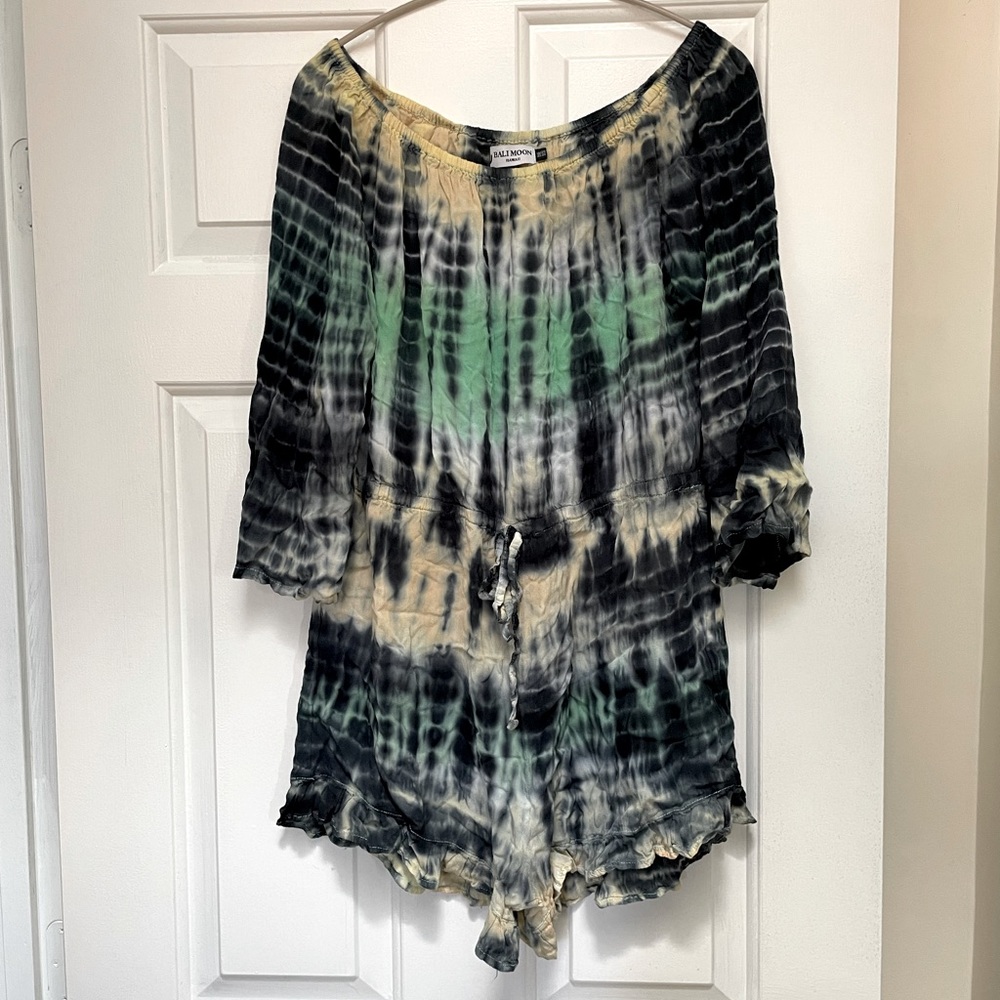 Bali moon of Hawaii supercute tie dye romper/swimsuit coverup.